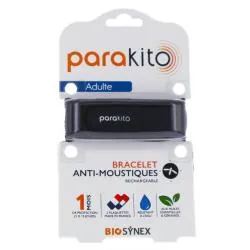 PARAKITO Bracelet Anti moustiques Adulte noir