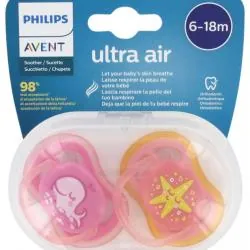 AVENT Ultra Air - Sucettes 6-18 mois baleine / etoile