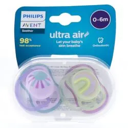 AVENT Sucettes Ultra air 0-6m x2 couleur nature