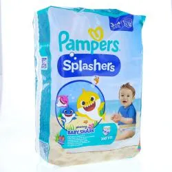 PAMPERS Splashers Couches culottes de bain jetables baby shark taille 3-4 (paquet de 12)