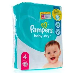 PAMPERS Baby dry 12h taille 4 (paquet de 36)