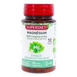 SUPERDIET Magnésium 100% végétale et Bio 45 gélules