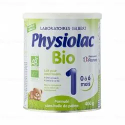 PHYSIOLAC Lait Bio 1er âge 0-6 mois 400g