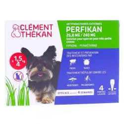 CLEMENT THEKAN Perfikan 26.8mg / 240mg solution pour très petits chiens 4 pipettes