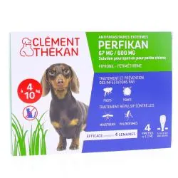 CLEMENT THEKAN Perfikan 67mg / 600mg solution pour petits chiens 4 pipettes