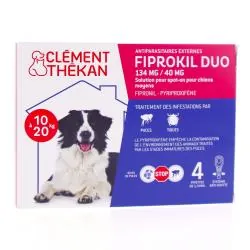 CLEMENT THEKAN Fiprokil Duo 134mg / 40mg solution pour chiens moyen 4 pipettes