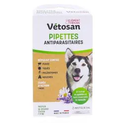 VETOSAN Pipettes Répulsives moyens et grands chiens x2