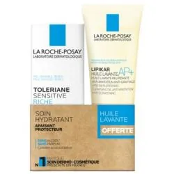 LA ROCHE POSAY Toleriane - Sensitive Soin Riche Hydratant Apaisant Protecteur 40ml + Lipikar Huile Lavante offerte