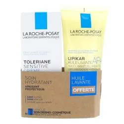 LA ROCHE-POSAY Toleriane sensitive crème tube 40ml + huile lipikar 100ml offerte