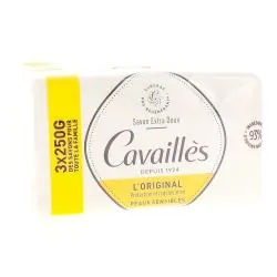 CAVAILLÈS Savon surgras L'original extra doux lot de 3 pains de 250g