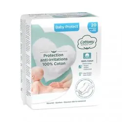 COTTONY Baby Protect 20 protections pour le change anti-irritations 100% coton