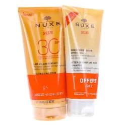 NUXE Nuxe Sun Lait Solaire Fondant SPF30 150 ml + Shampooing Douche Après-Soleil 100 ml Offert