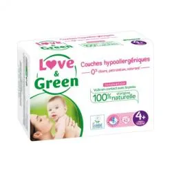 LOVE&GREEN Couches hypoallergéniques x44 taille 4 - 7 à 14kg