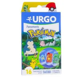 URGO Pansements prédécoupés Pokémon effet Tatoo x16 pansements