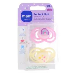 MAM Sucettes +18 mois perfect Nuit silicone tendance