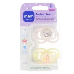 MAM Sucettes +6 mois perfect nuit silicone 1500910704