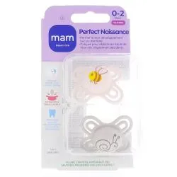 MAM Sucettes 0-2 mois perfect silicone beige / rose