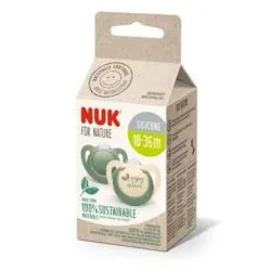 NUK For nature - Sucettes x2 18-36 mois eucalyptus