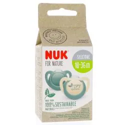 NUK For nature - Sucettes x2 18-36 mois eucalyptus