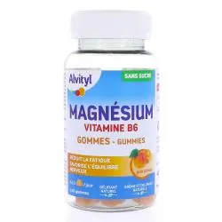 ALVITYL Magnésium Vitamine B6 goût pêche x45 gummies