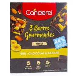 CANDEREL 3 Barres Gourmandes Nuts chocolat & banane