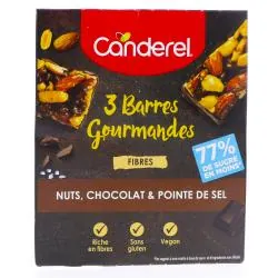 CANDEREL 3 Barres Gourmandes Nuts chocolat & pointe de sel