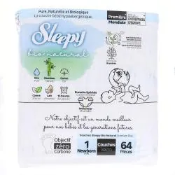 SLEEPY Couches Bio Natural taille 1 (2 à 5 kg) x64