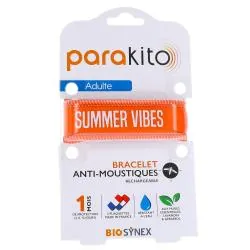 PARAKITO Bracelet Anti moustiques Adulte orange