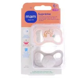 Mam Supreme - Sucettes anatomiques +6 mois lot de 2