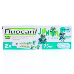 FLUOCARIL Junior - Dentifrice Menthe douce 6-13 ans lot de 2 tubes 75ml