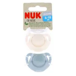 NUK For nature Sucettes vertes x2 6-18 mois eucalyptus