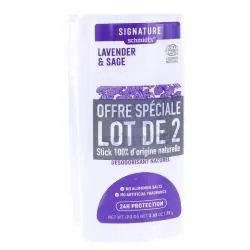 SCHMIDT'S Signature - Déodorant Lavande et Sauge Stick 2x75g