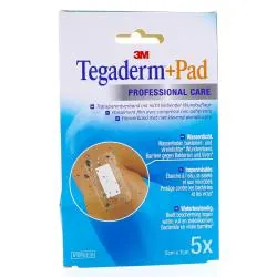 TEGADERM +Pad Professional care - Pansement transparent avec compresse 5 pansements 5cm x 7cm