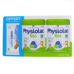 PHYSIOLAC Bio Lait Ecrémé 3ème Age (10/36 mois) 800g Lot x2