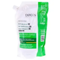 VICHY Dercos - Shampooing traitant anti-pelliculaire cheveux secs eco-recharge 500 ml