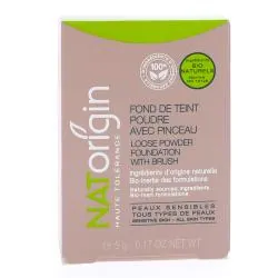 NATORIGIN Fond de teint poudre bio avec pinceau n°14 sable