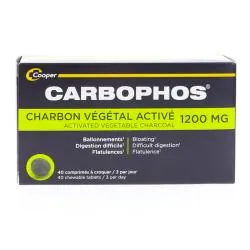 CARBOPHOS Charbon végétal activé 1200mg x40 comprimés