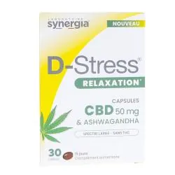 Synergia D-Stress Relaxation - CBD 50mg & Ashwagandha x30 capsules