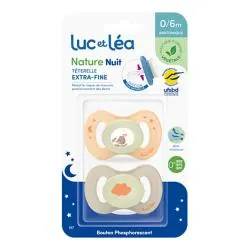 LUC ET LEA Nature Nuit - Duo sucette silicone anatomique mouton 0-6 mois