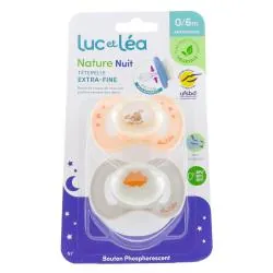 LUC ET LEA Nature Nuit - Duo sucette silicone anatomique mouton 0-6 mois