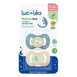 LUC ET LEA Nature Nuit - Duo sucette silicone anatomique Koala 6-18 mois