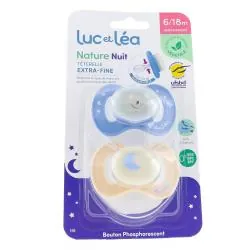 LUC ET LEA Nature Nuit - Duo sucette silicone anatomique Koala 6-18 mois