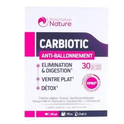 PRESCRIPTION NATURE Carbiotic ventre plat x30 gélules