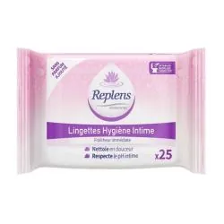 Replens Lingettes Hygiène Intime x25 Unités