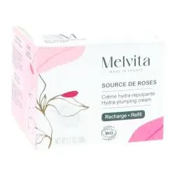 MELVITA Source de roses - Crème hydra repultante bio eco recharge 50ml