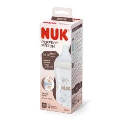 NUK Perfect Match - Biberon +3mois 260 ml blanc