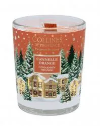 COLLINES DE PROVENCE Bougie Parfumée Spéciale Noël parfum Cannelle Orange 75g