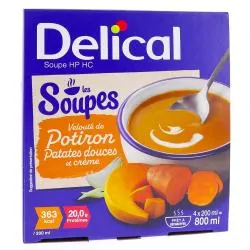 DELICAL Soupe HP/HC - Velouté de Potiron Patates douces et crème 4x200ml