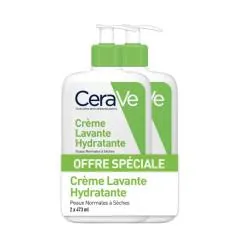 CERAVE Crème lavante hydratante peaux normales à sèches lot de 2 x 473ml