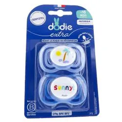 DODIE Extra - Sucette Anatomique smile bleu duo +18m